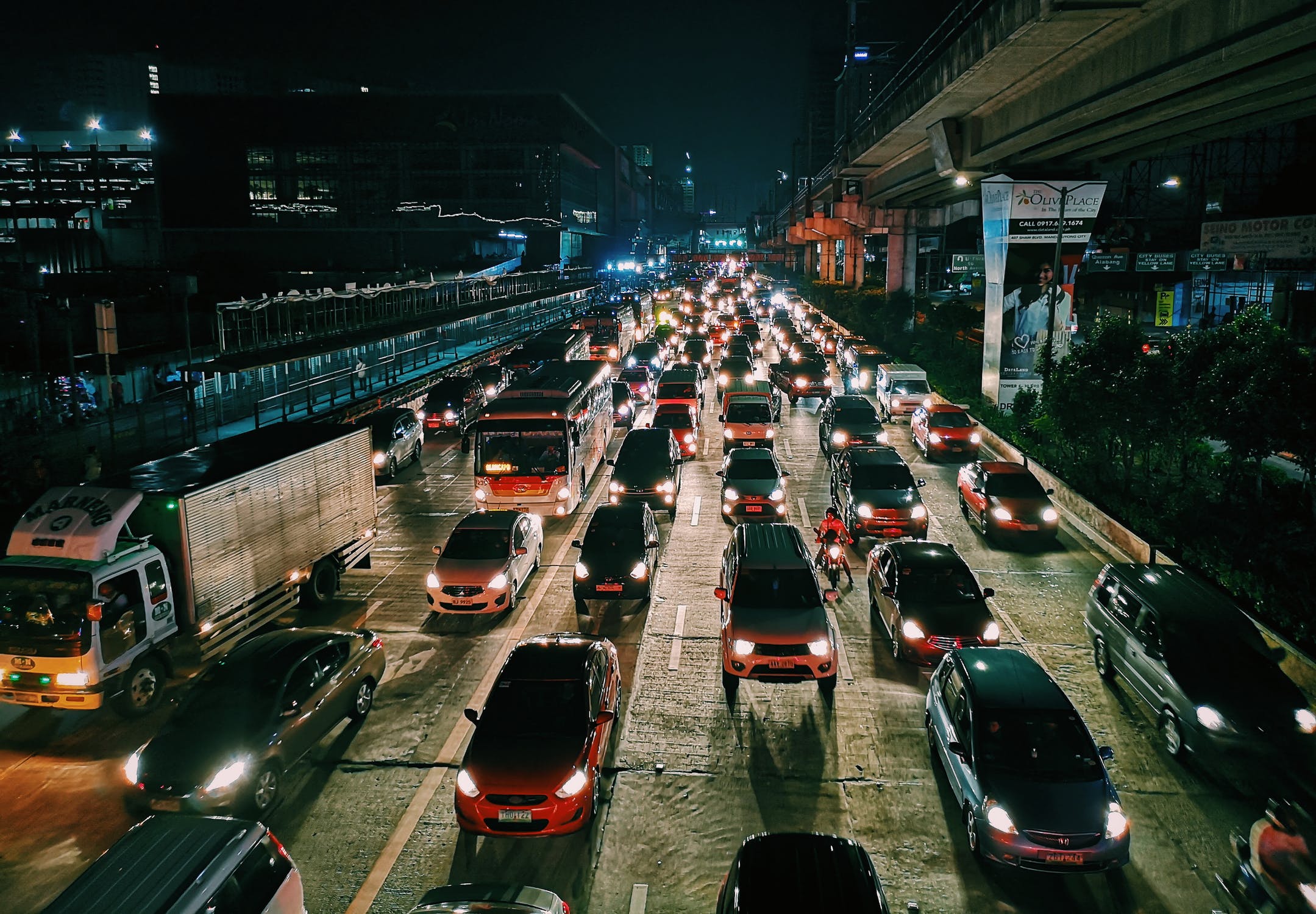 A scene of traffic